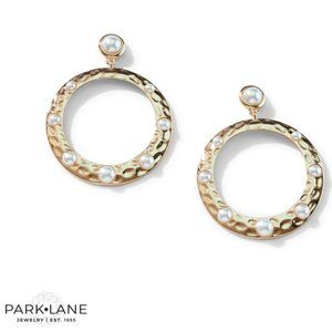 Park Lane "Angel" Earrings - Gold Circles with Pearls